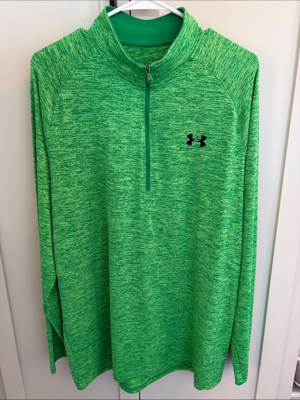 Under Armour Men's Bright Green Heather Quarter-Zip Pullover